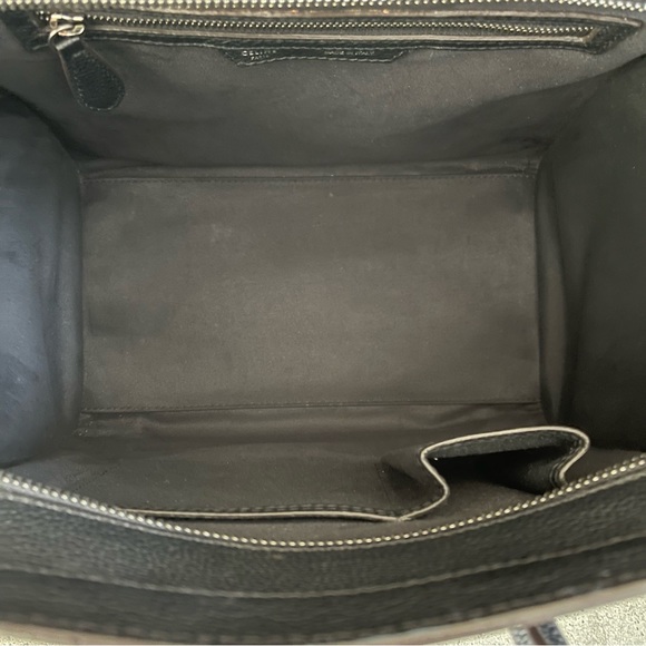 CELINE MINI LUGGAGE in Drummed Calfskin - Black with Silver Hardware - Picture 6 of 8